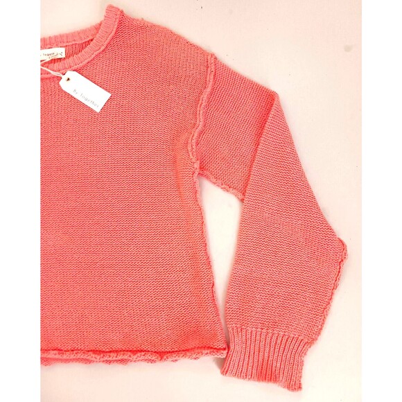 NWT By Together Hailee Pullover Oversize Sweater Salmon Cotton Loose Weave Sz M - Picture 2 of 6